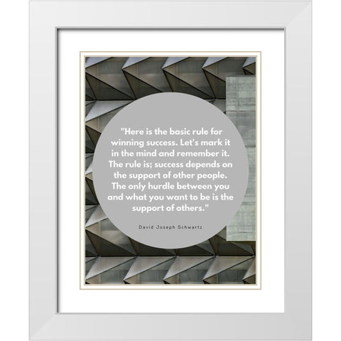 David Joseph Schwartz Quote: Winning Success White Modern Wood Framed Art Print with Double Matting by ArtsyQuotes