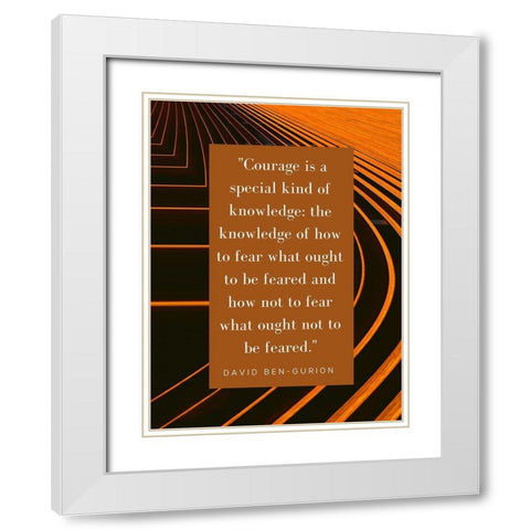 David Ben-Gurion Quote: Fear White Modern Wood Framed Art Print with Double Matting by ArtsyQuotes