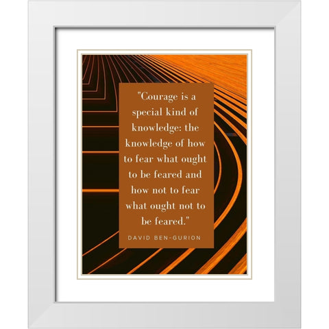 David Ben-Gurion Quote: Fear White Modern Wood Framed Art Print with Double Matting by ArtsyQuotes