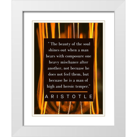 Aristotle Quote: The Soul Shines White Modern Wood Framed Art Print with Double Matting by ArtsyQuotes