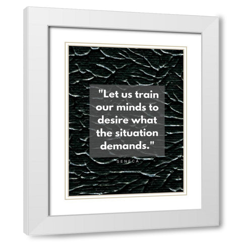 Seneca Quote: Our Minds White Modern Wood Framed Art Print with Double Matting by ArtsyQuotes