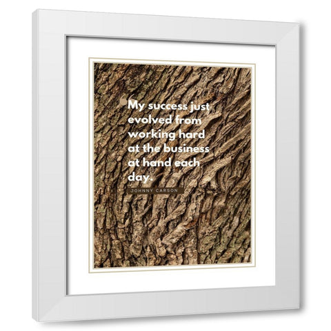 Johnny Carson Quote: My Success White Modern Wood Framed Art Print with Double Matting by ArtsyQuotes