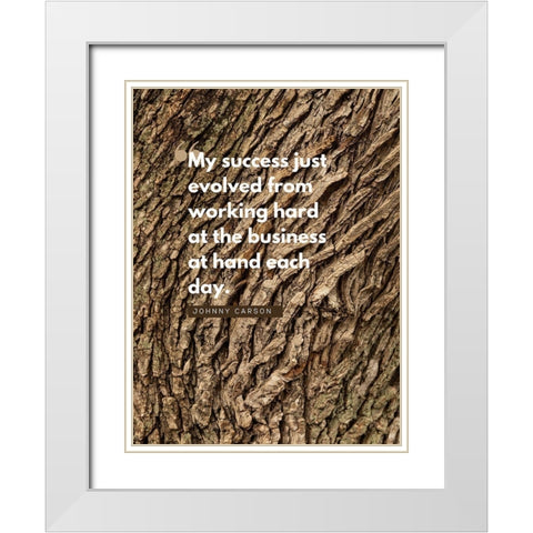 Johnny Carson Quote: My Success White Modern Wood Framed Art Print with Double Matting by ArtsyQuotes