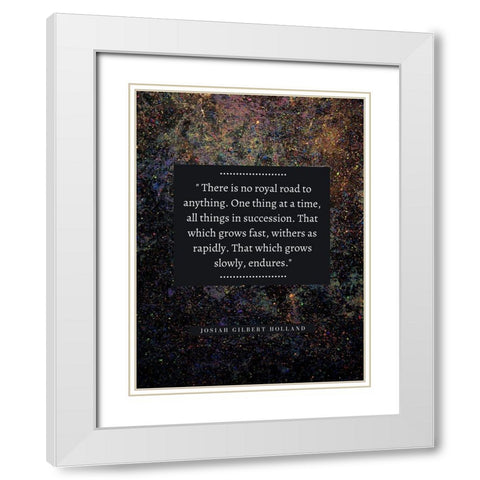 Josiah Gilbert Holland Quote: No Royal Road White Modern Wood Framed Art Print with Double Matting by ArtsyQuotes