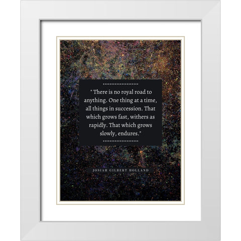 Josiah Gilbert Holland Quote: No Royal Road White Modern Wood Framed Art Print with Double Matting by ArtsyQuotes