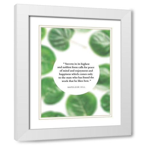 Napoleon Hill Quote: Peace of Mind White Modern Wood Framed Art Print with Double Matting by ArtsyQuotes