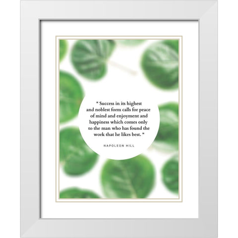 Napoleon Hill Quote: Peace of Mind White Modern Wood Framed Art Print with Double Matting by ArtsyQuotes