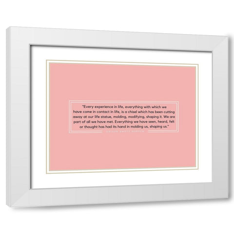 Orison Swett Marden Quote: Experience in Life White Modern Wood Framed Art Print with Double Matting by ArtsyQuotes