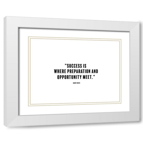 Bobby Unser Quote: Preparation White Modern Wood Framed Art Print with Double Matting by ArtsyQuotes