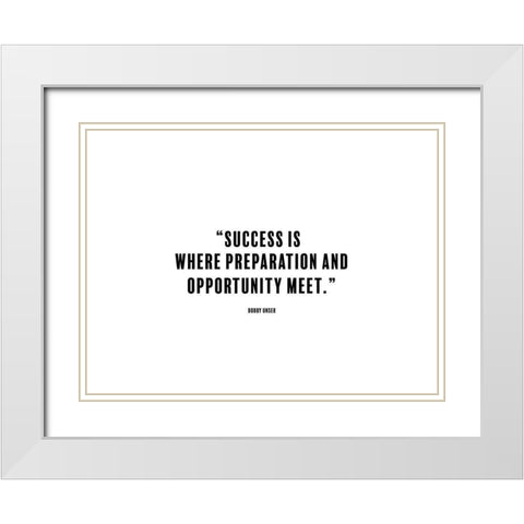 Bobby Unser Quote: Preparation White Modern Wood Framed Art Print with Double Matting by ArtsyQuotes