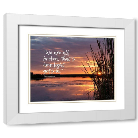 Ernest Hemingway Quote: Broken White Modern Wood Framed Art Print with Double Matting by ArtsyQuotes