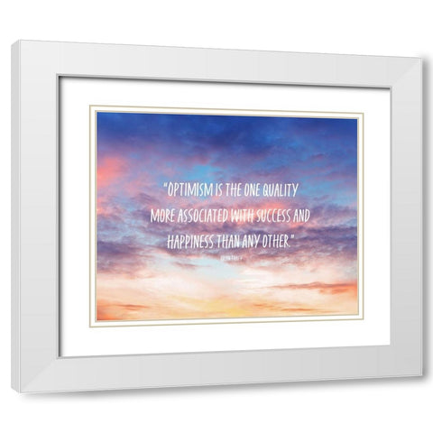 Brian Tracy Quote: Optimism White Modern Wood Framed Art Print with Double Matting by ArtsyQuotes