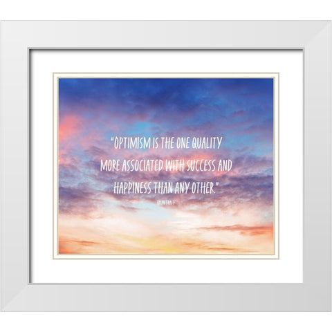 Brian Tracy Quote: Optimism White Modern Wood Framed Art Print with Double Matting by ArtsyQuotes