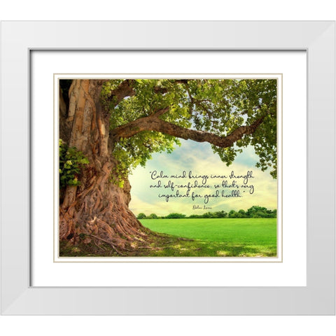 Dalai Lama Quote: Inner Strength White Modern Wood Framed Art Print with Double Matting by ArtsyQuotes