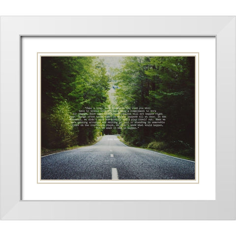 John Lewis Quote: Commitment for Change White Modern Wood Framed Art Print with Double Matting by ArtsyQuotes