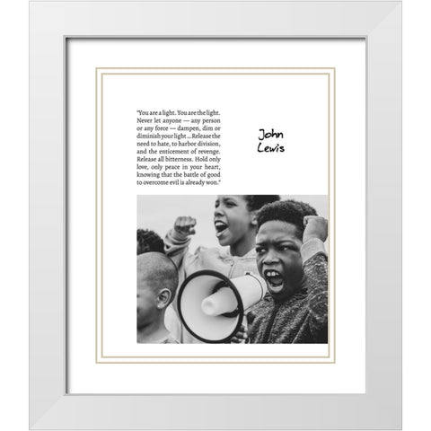 John Lewis Quote: You are a Light White Modern Wood Framed Art Print with Double Matting by ArtsyQuotes