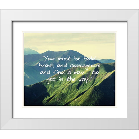 John Lewis Quote: Bold, Brave, and Courageous White Modern Wood Framed Art Print with Double Matting by ArtsyQuotes