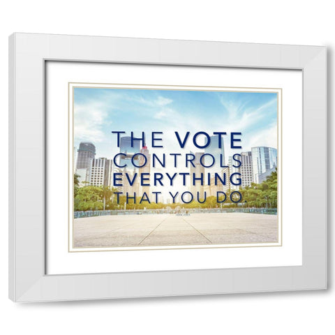John Lewis Quote: The Vote White Modern Wood Framed Art Print with Double Matting by ArtsyQuotes