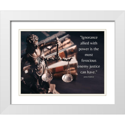 James Baldwin Quote: Ignorance White Modern Wood Framed Art Print with Double Matting by ArtsyQuotes