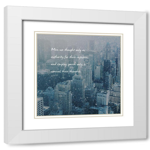 Voltaire Quote: Injustice White Modern Wood Framed Art Print with Double Matting by ArtsyQuotes