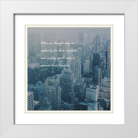 Voltaire Quote: Injustice White Modern Wood Framed Art Print with Double Matting by ArtsyQuotes