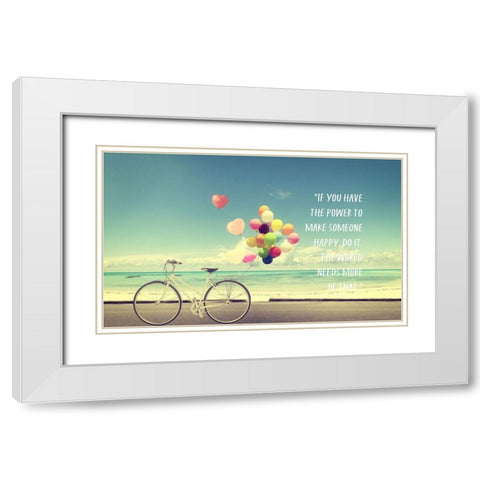 Artsy Quotes Quote: Make Someone Happy White Modern Wood Framed Art Print with Double Matting by ArtsyQuotes