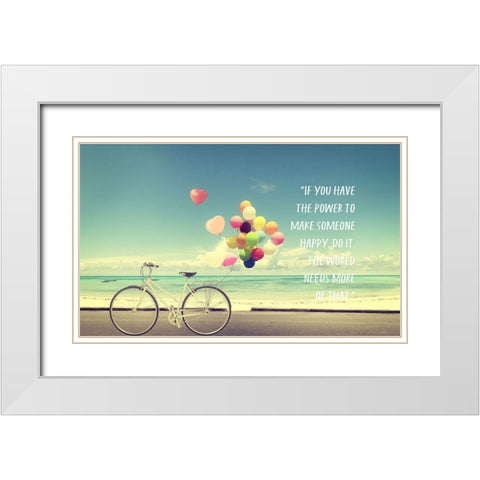 Artsy Quotes Quote: Make Someone Happy White Modern Wood Framed Art Print with Double Matting by ArtsyQuotes