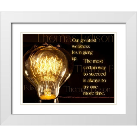 Thomas Edison Quote: Greatest Weakness White Modern Wood Framed Art Print with Double Matting by ArtsyQuotes