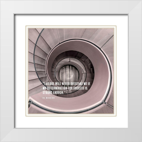 Og Mandino Quote: My Determination White Modern Wood Framed Art Print with Double Matting by ArtsyQuotes