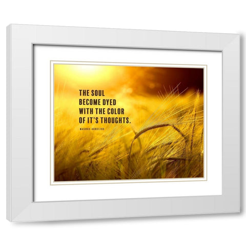 Macrus Aurelius Quote: The Soul White Modern Wood Framed Art Print with Double Matting by ArtsyQuotes