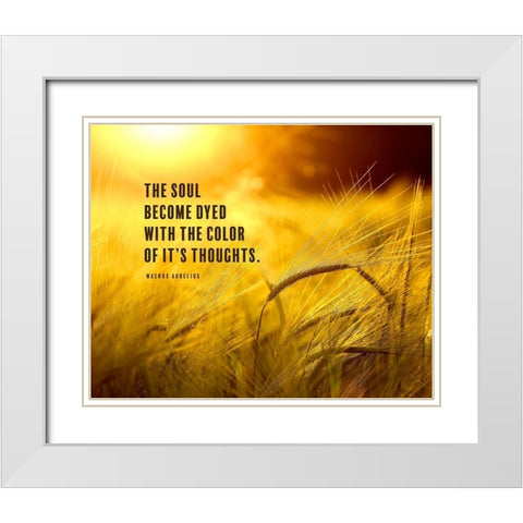 Macrus Aurelius Quote: The Soul White Modern Wood Framed Art Print with Double Matting by ArtsyQuotes