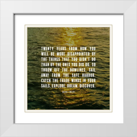 Mark Twain Quote: Disappointed White Modern Wood Framed Art Print with Double Matting by ArtsyQuotes