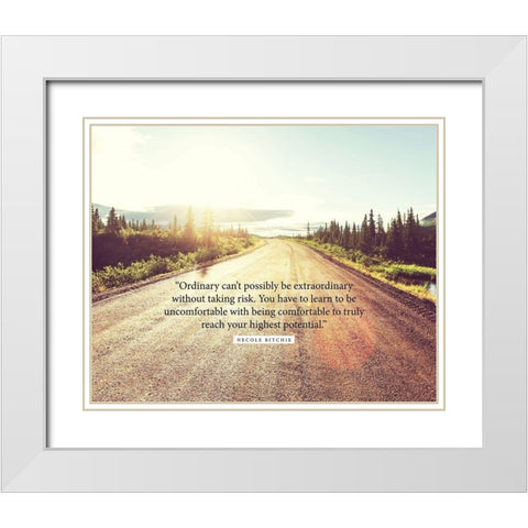Necole Bitchie Quote: Extraordinary White Modern Wood Framed Art Print with Double Matting by ArtsyQuotes