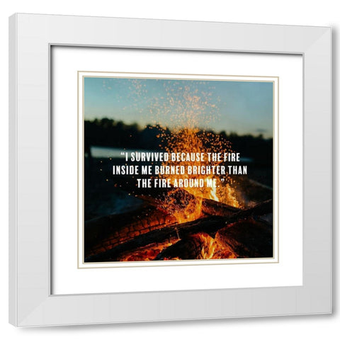 Artsy Quotes Quote: I survived White Modern Wood Framed Art Print with Double Matting by ArtsyQuotes