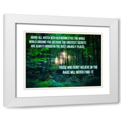 Raold Dahl Quote: Glittering Eyes White Modern Wood Framed Art Print with Double Matting by ArtsyQuotes