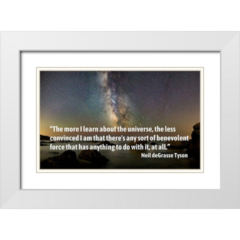 Neil deGrasse Tyson Quote: The More I Learn White Modern Wood Framed Art Print with Double Matting by ArtsyQuotes