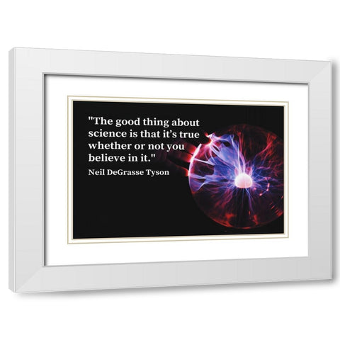 Neil DeGrasse Tyson Quote: Science White Modern Wood Framed Art Print with Double Matting by ArtsyQuotes