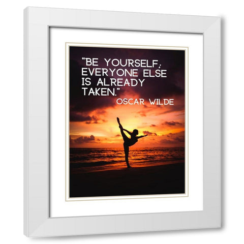 Oscar Wilde Quote: Already Taken White Modern Wood Framed Art Print with Double Matting by ArtsyQuotes