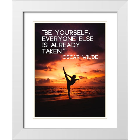 Oscar Wilde Quote: Already Taken White Modern Wood Framed Art Print with Double Matting by ArtsyQuotes