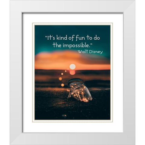 Walt Disney Quote: Kind of Fun White Modern Wood Framed Art Print with Double Matting by ArtsyQuotes