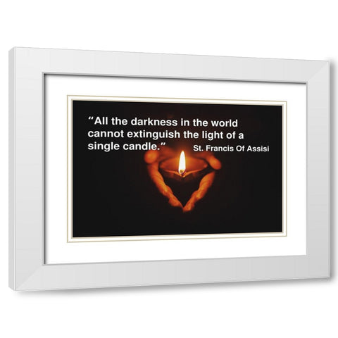 Saint Francis of Assisi Quote: Single Candle White Modern Wood Framed Art Print with Double Matting by ArtsyQuotes