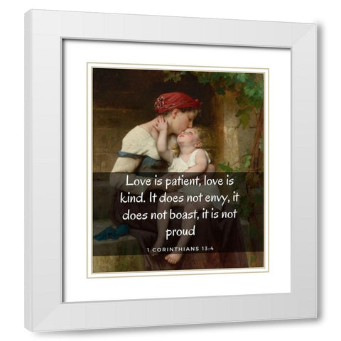 Bible Verse Quote 1 Corinthians 13:4, Leon Brazile Perrault, Mother with Child White Modern Wood Framed Art Print with Double Matting by ArtsyQuotes