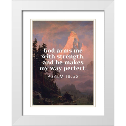 Bible Verse Quote Psalm 18:22, Albert Bierstadt - Sunrise on the Matterhorn White Modern Wood Framed Art Print with Double Matting by ArtsyQuotes