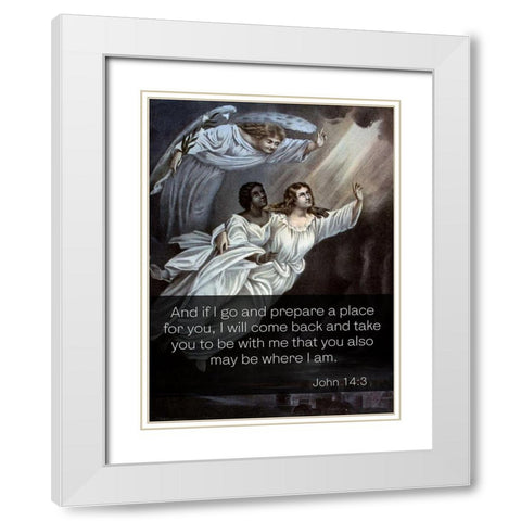 Bible Verse Quote John 14:3, Currier and Ives - Spirits Flight White Modern Wood Framed Art Print with Double Matting by ArtsyQuotes