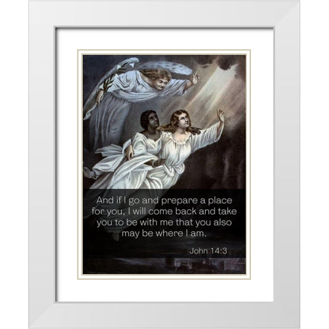 Bible Verse Quote John 14:3, Currier and Ives - Spirits Flight White Modern Wood Framed Art Print with Double Matting by ArtsyQuotes