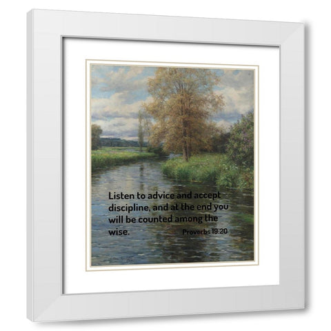 Bible Verse Quote Proverbs 19:20, Louis Aston Knight - At the Waters Edge White Modern Wood Framed Art Print with Double Matting by ArtsyQuotes