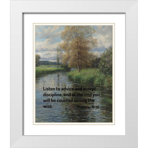 Bible Verse Quote Proverbs 19:20, Louis Aston Knight - At the Waters Edge White Modern Wood Framed Art Print with Double Matting by ArtsyQuotes