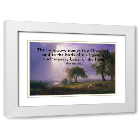 Bible Verse Quote Genesis 2:20, Albert Bierstadt - California Spring White Modern Wood Framed Art Print with Double Matting by ArtsyQuotes