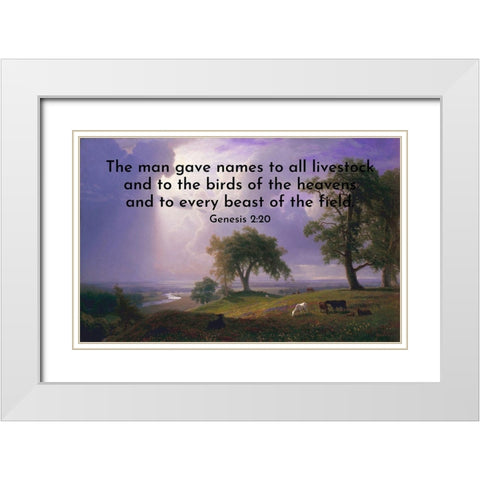 Bible Verse Quote Genesis 2:20, Albert Bierstadt - California Spring White Modern Wood Framed Art Print with Double Matting by ArtsyQuotes