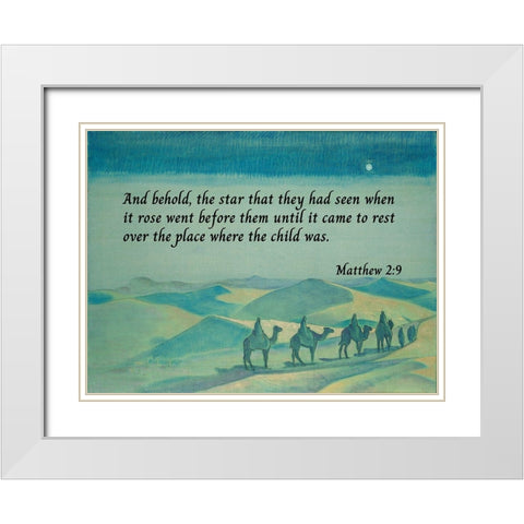 Bible Verse Quote Matthew 2:9, Nicholas Roerich - Star of Mother of the World White Modern Wood Framed Art Print with Double Matting by ArtsyQuotes